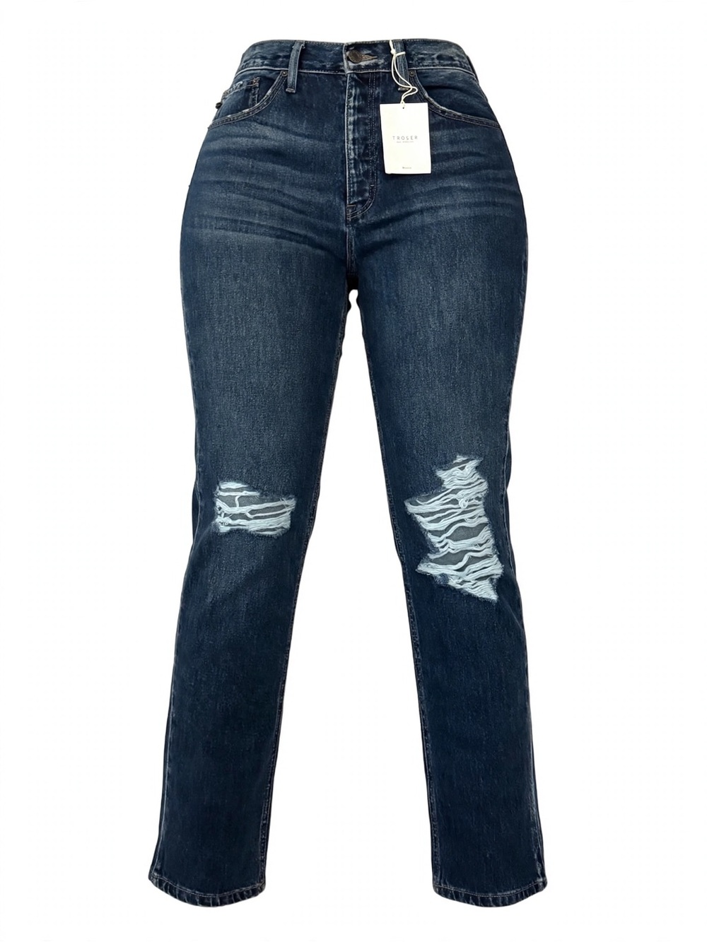 KanCan Dark Blue Distressed Relaxed Jeans